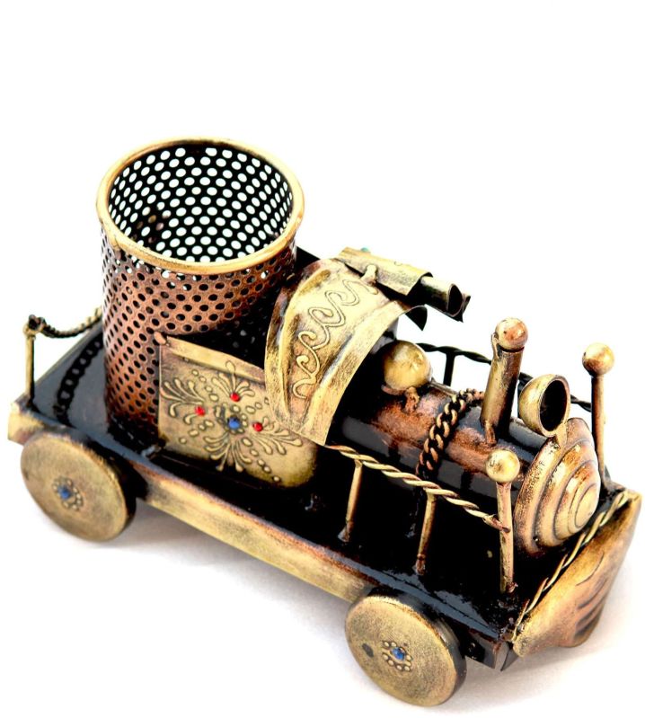 21cm Decorative Brass Train Pen Holder