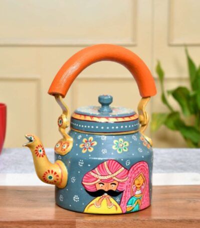 750ml Hand Painted Aluminium Tea Kettle