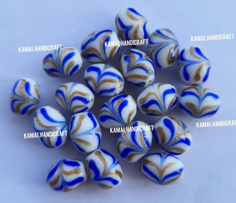 8mm Fancy Oval Glass Bead