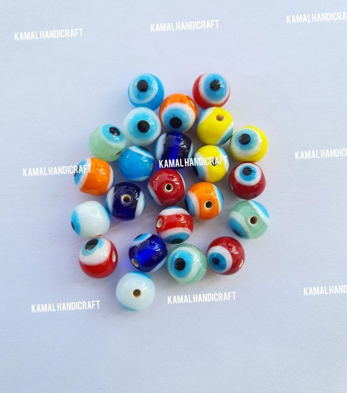8mm Round Evil Eye Glass Bead