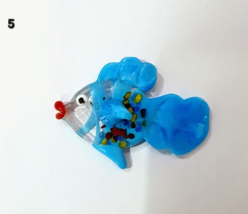 Blue Fish Glass Bead