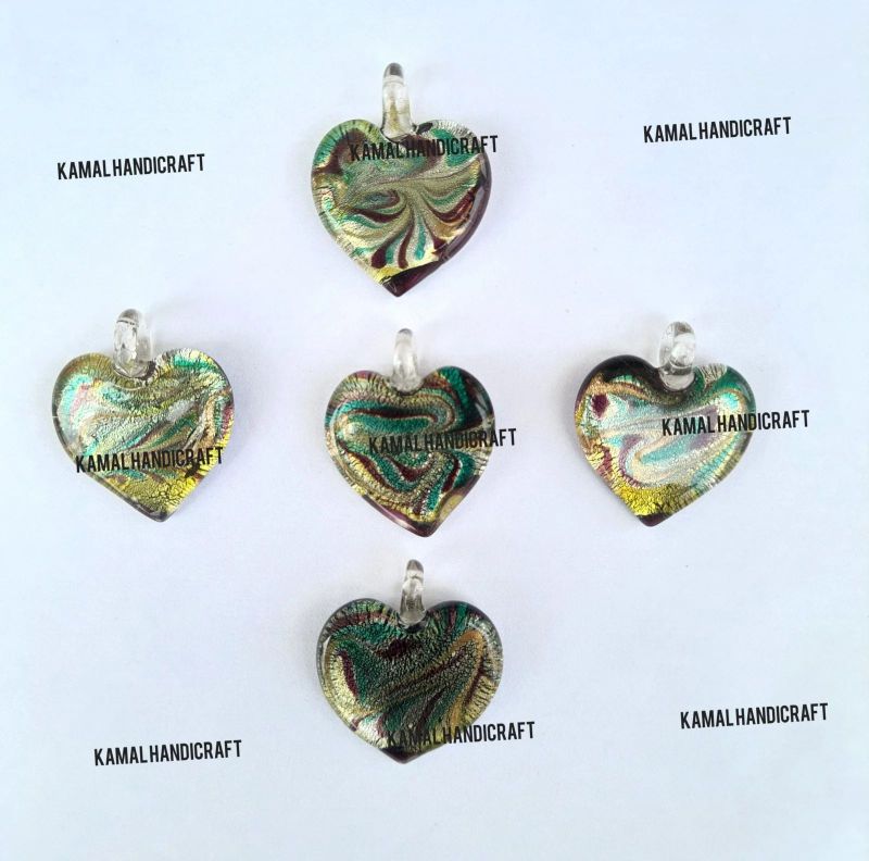Heart Shaped Fancy Glass Pendant