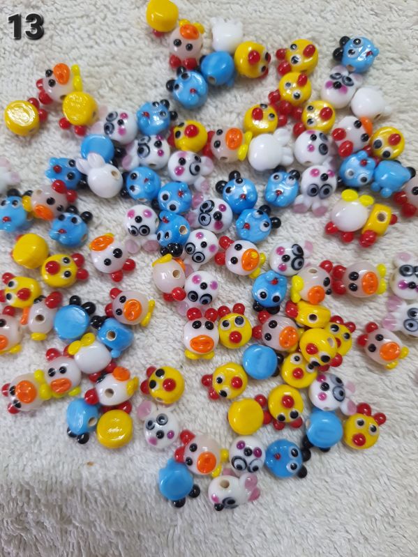 Multicolor Polished Animal Glass Beads