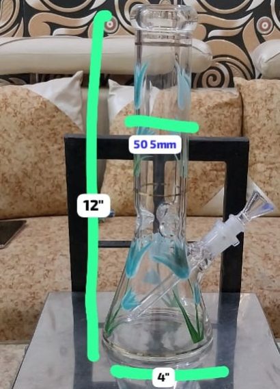 12 Inch Sticker Glass Smoke Beaker