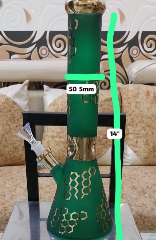 14 Inch Light Green Smoking Glass Beaker