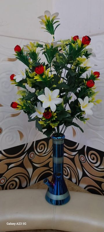 5 Inch Blue Glass Flower Pot