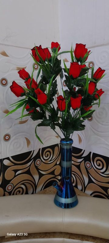 7 Inch Blue Glass Flower Pot