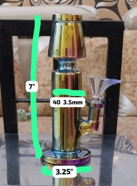 7 Inch Golden Smoking Glass Beaker