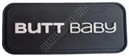 Black Silicone Garment Logo Badge