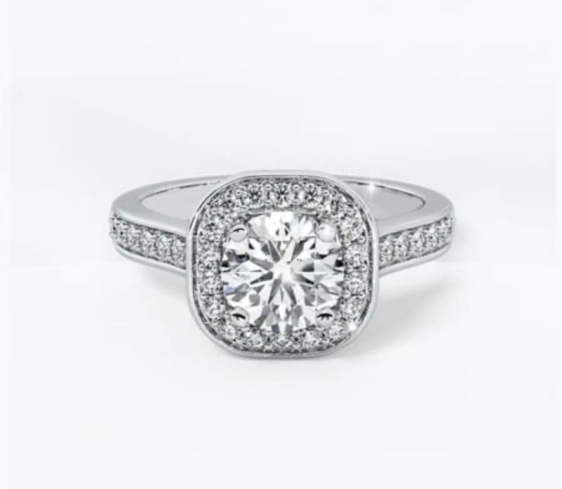 Cushion Diamond White Gold Engagement Ring