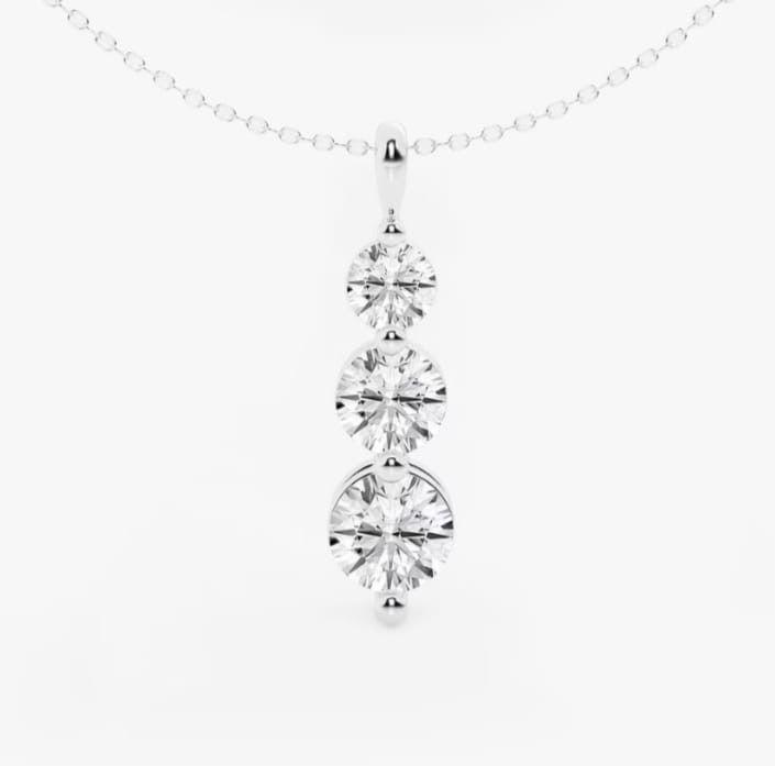 Designer Round Shape White Gold Diamond Pendant