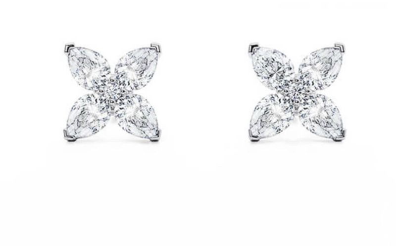 Pear Cut White Gold Diamond Stud Earrings