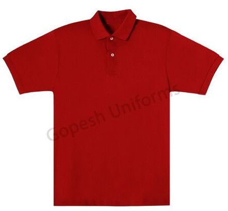 Mens Casual Red Collar T-shirt