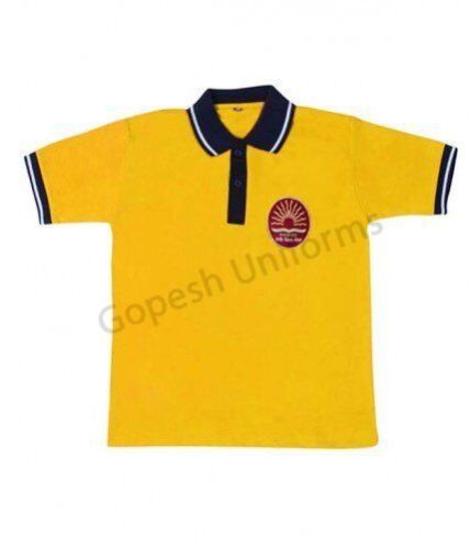 Unisex Striped Collar School T Shirt