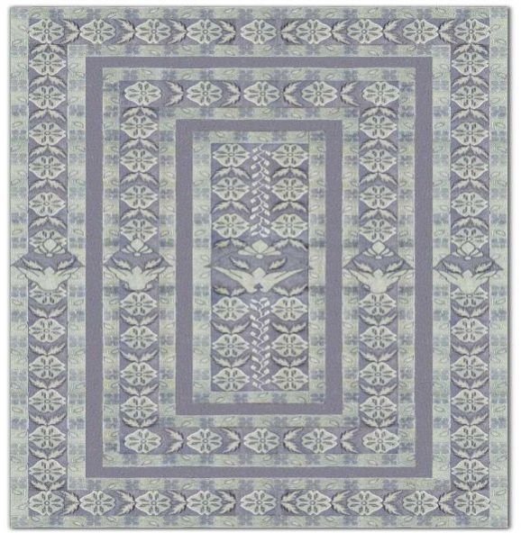 B2 Persian Knot Lavender Print Wool Rug