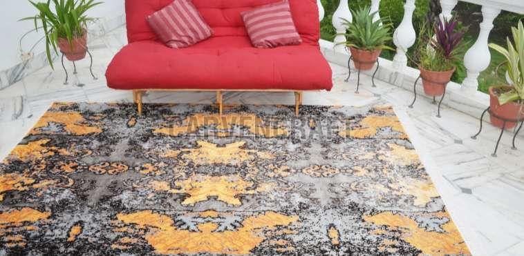 A3 Indo Tibetan Hand Embroidery Viscose Rug