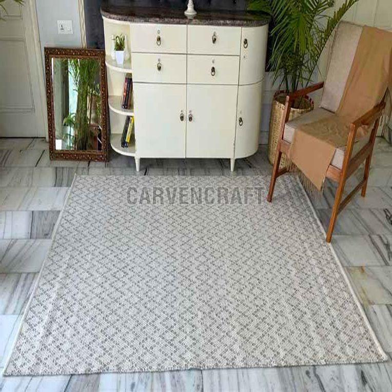 A67 Grey Flat Weave Wool Durries