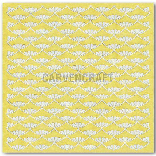 B3 Persian Knot Yellow & White  Wool Rug
