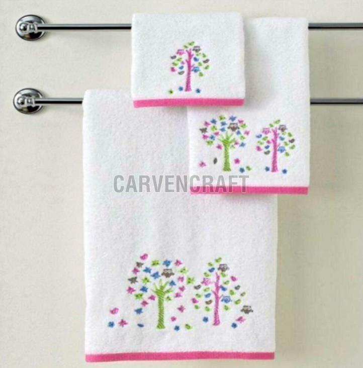 WA-008 Tree Print Cotton Bath Towel