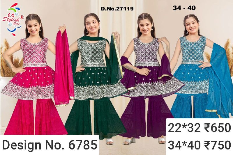 Des. No. 6785 Girls Designer Sharara Suit