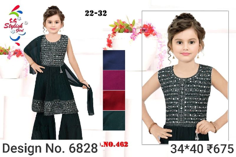 Des. No. 6828 Girls Designer Sharara Suit