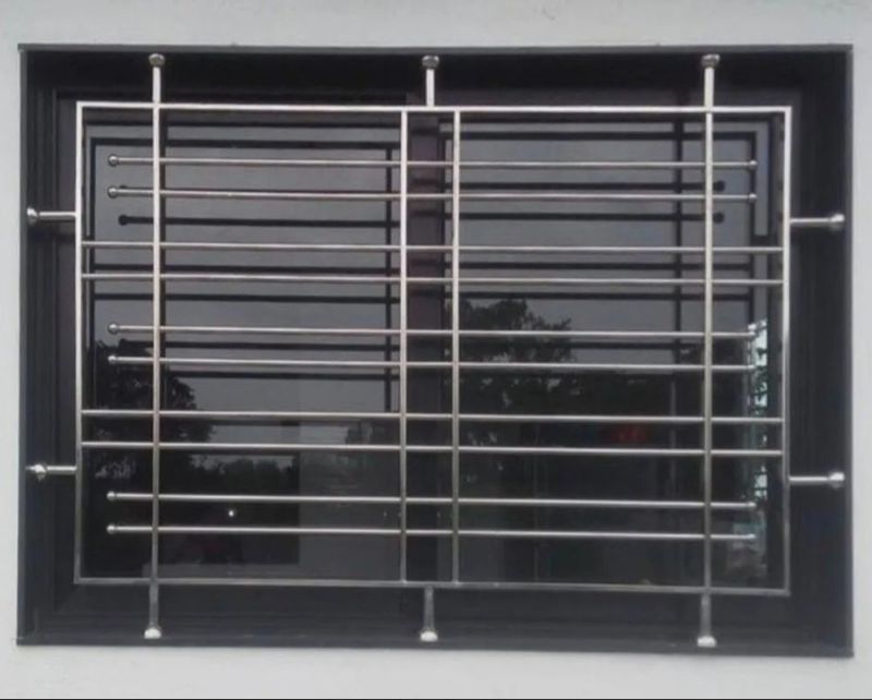 Mild Steel Silver Window Grill