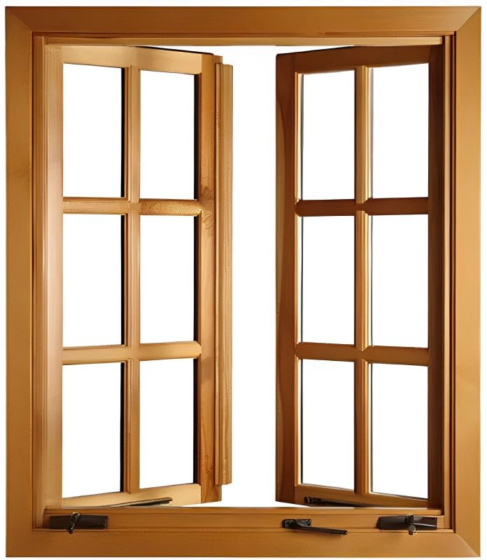 4 Feet Brown Modern Wooden Window