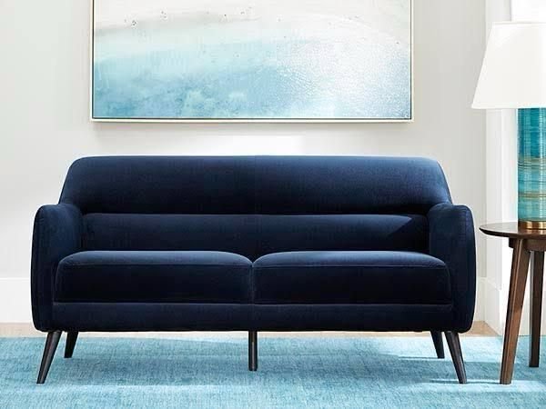 Blue Classic Two Seater Sofa