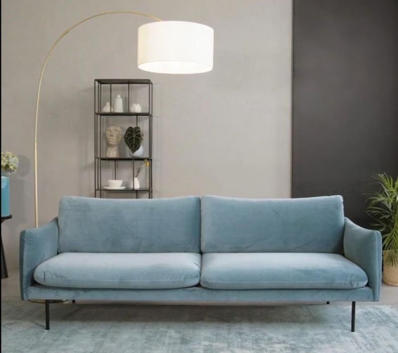 Sky Blue Luxury Two Seater Sofa
