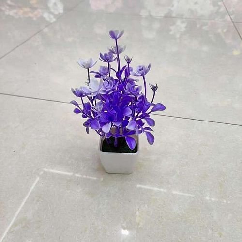 Purple Artificial Flower Pot