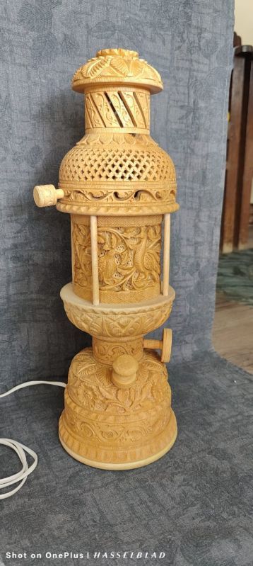 12 Inch Hand Carved Wooden Lantern