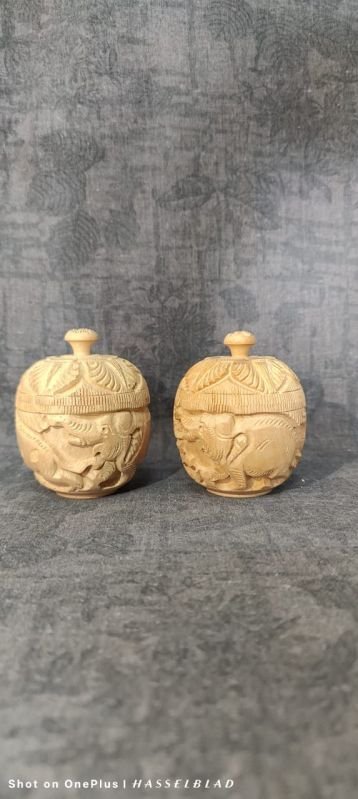 4 Inch Hand Carved Wooden Box