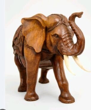 6 Inch Wood Elephant Statue