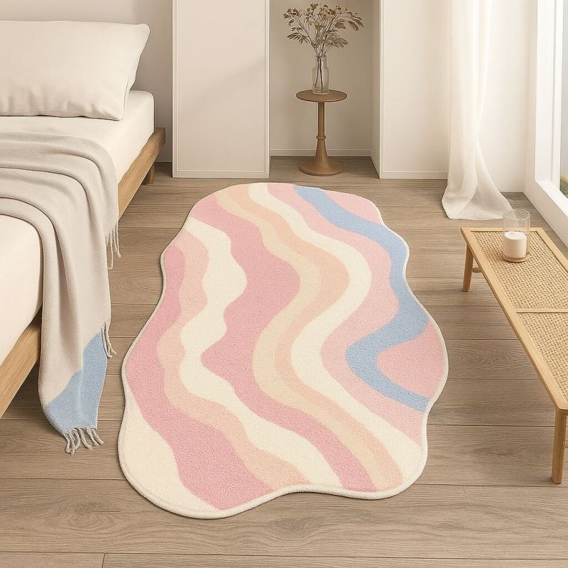 Abstract Wavy Pastel Hand Tufted Modern Carpet