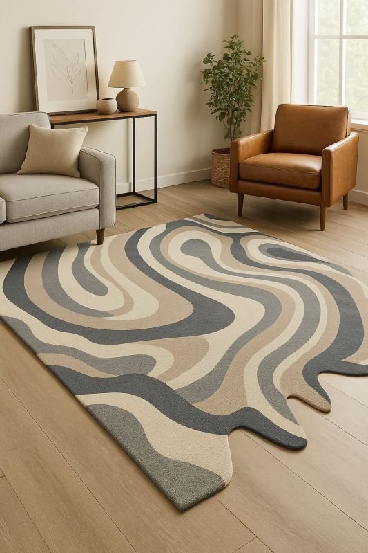 Designer Handwoven Tufted Wool Carpet