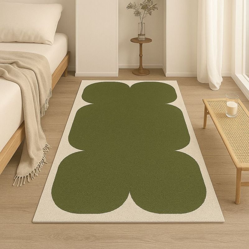 Green Hand Tufted Woolen Carpet