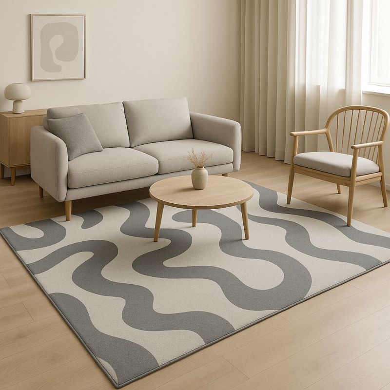 Modern Grey Wave Hand Tufted Carpet