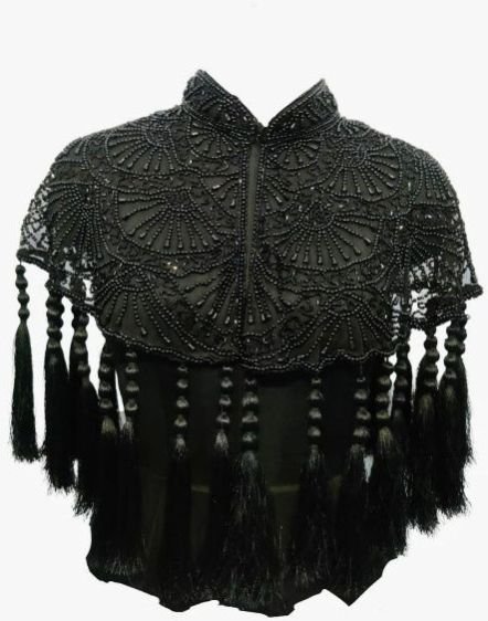 Ladies Black Designer Poncho