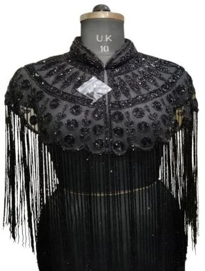 Ladies Black Party Wear Poncho
