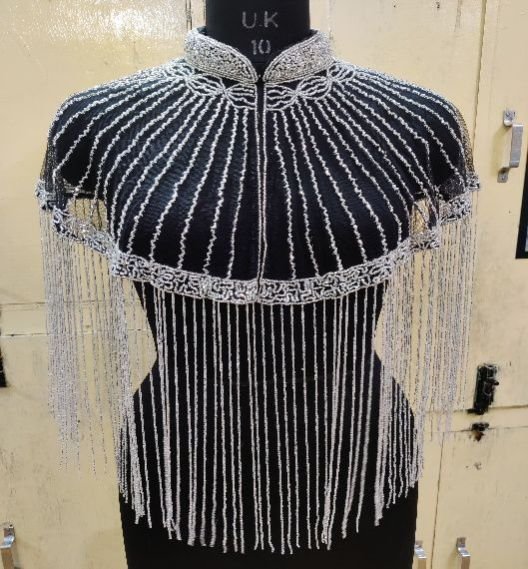 Ladies Silver Net Beautiful Poncho