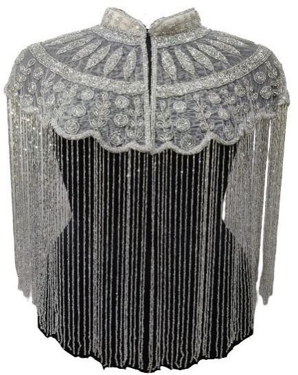Ladies Silver Net Party Wear Poncho