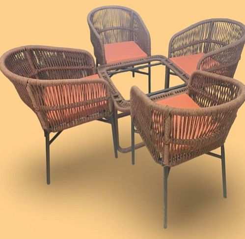 Rope Luxe Collection Four Seater Table Chair Set
