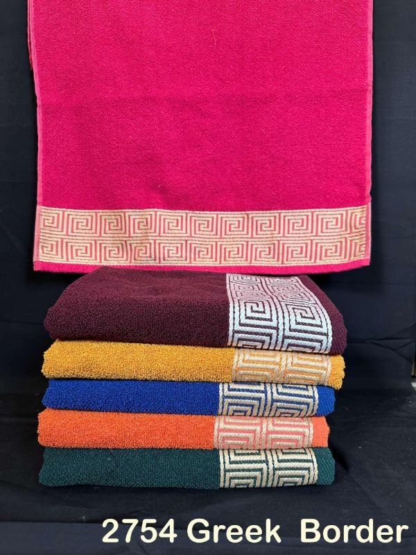 Multicolor Greek Broder Cotton Bath Towel