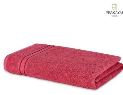 Pink Plain Dyed Premium Cotton Bath Towel