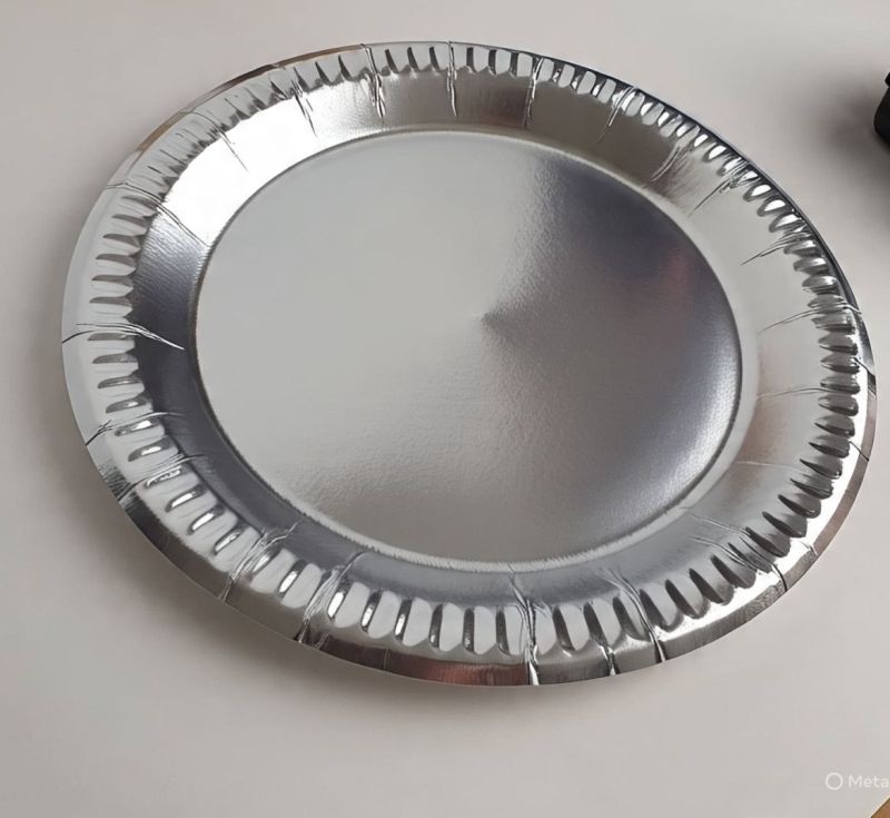 8 Inch Silver Disposable Paper Plate