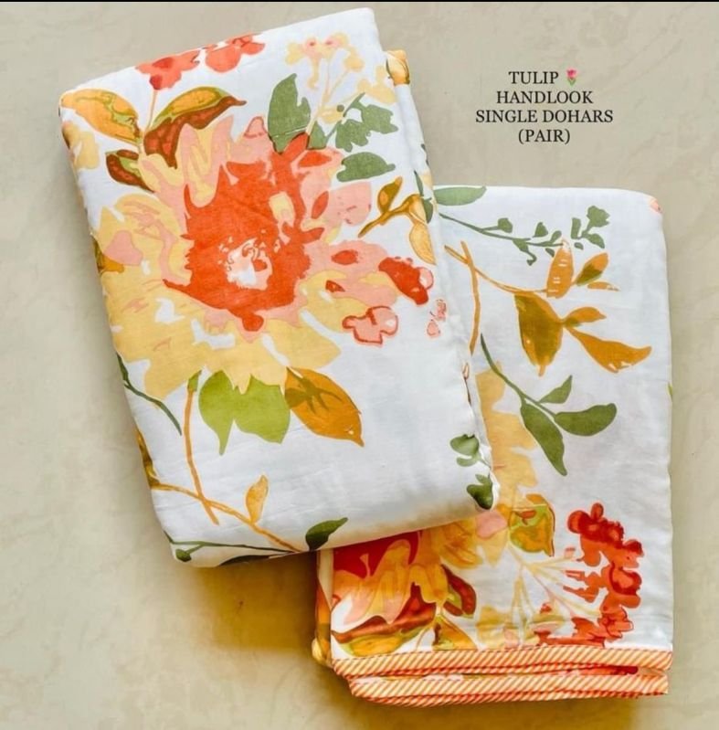 Cotton Printed Tulip Handlook Single Dohar