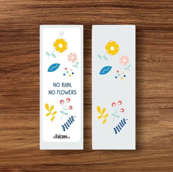 Flower Design Printed Bookmark