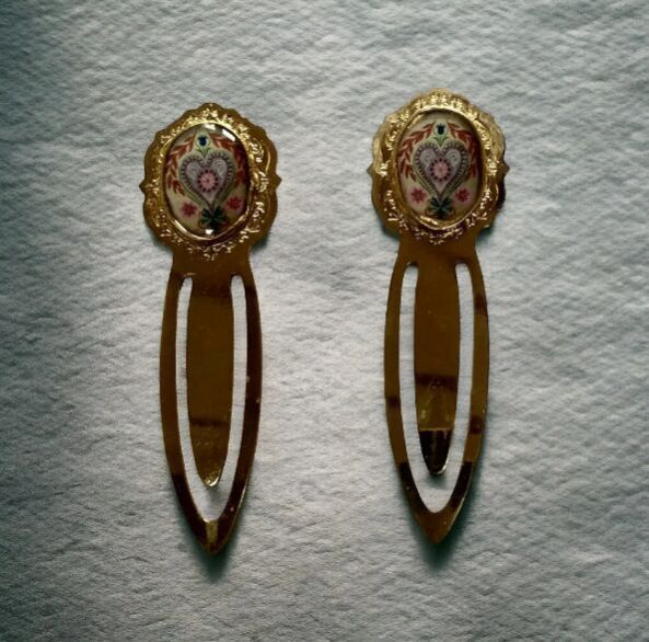 Metal Clip Bookmark with Stone