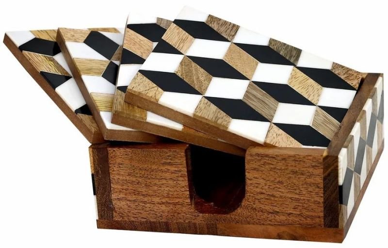 Bone Inlay Tea Coaster