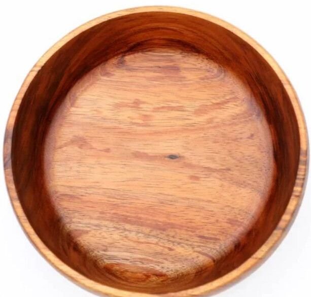 Brown Round Wooden Bowl